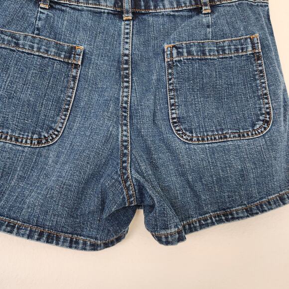Y2K Old Navy Blue Jeans Mid Rise Denim Shorts 100% Cotton Utility Pockets 6/8 - Picture 6 of 8